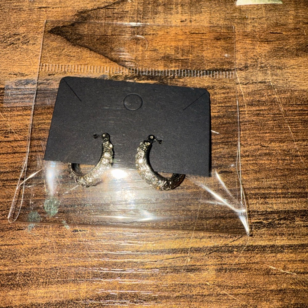 Elegant Black and Silver Hoop Earrings